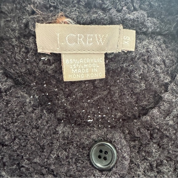 J. Crew Wool Blend Charcoal Button-Up Cardigan - Picture 5 of 5